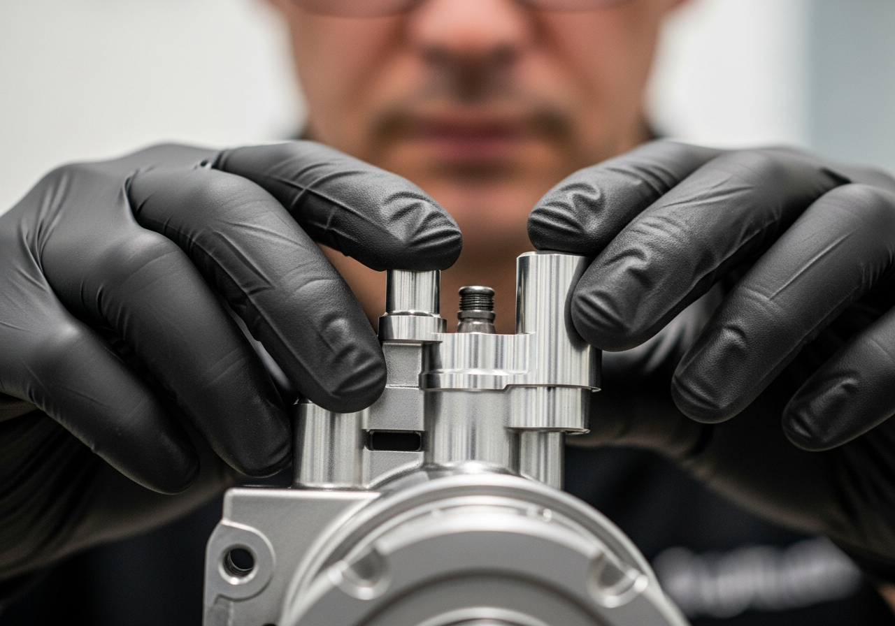 Technician working with precision